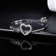 Austria Crystal Heart Bracelet For Women Four Leaf Clover Bangle Bracelet